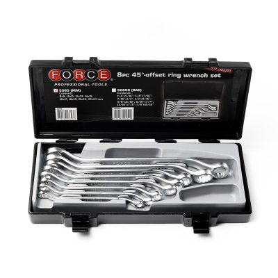 ชุดประแจแหวนออฟเซ็ต 45 องศา 8X9-22X24มม FORCE รุ่น 5085