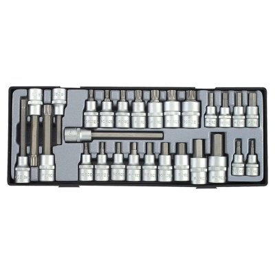 ชุดลูกบ๊อกซ์ดอก HEX, TORX และ SPLINE 28 ชิ้น FORCE รุ่น T4281
