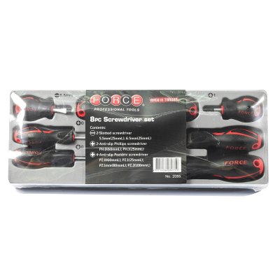 ชุดไขควงแฉก-แบน-POZIDRIV 8 ชิ้น FORCE รุ่น 2085