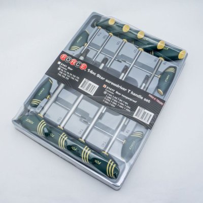 ชุดไขควงปากจีบมีรู (Torx) 14 ชิ้น ขนาด T6H-T55H FORCE รุ่น 2141T
