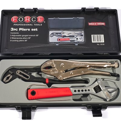 ชุดประแจเลื่อน คีมล็อค คีมคอเลื่อน 10 นิ้ว FORCE รุ่น 5038