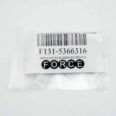 ลูกบ๊อกซ์หัวจีบยาว E16 ขนาดแกน 3/8 นิ้ว FORCE รุ่น 5366316