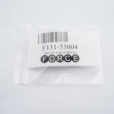 ลูกบ๊อกซ์หัวจีบสั้น E4 ขนาดแกน 3/8 นิ้ว FORCE รุ่น 53604