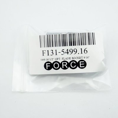 ลูกบ๊อกซ์สั้น 12 เหลี่ยม แกน 1/2 นิ้ว ขนาด 9/16 นิ้ว FORCE รุ่น 5499.16