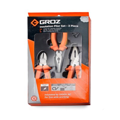 คีมมีฉนวนกันไฟฟ้า GROZ 1000V ชุด 3 อัน รุ่น SET