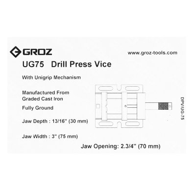 ปากกาจับโลหะติดแท่นเจาะ GROZ รุ่น G061-DPV/UG/75 ขนาด 3, 4, 5 นิ้ว