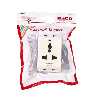 ปลั๊กแปลงอเนกประสงค์ HACO สีน้ำเงิน 13V รุ่น ADU-DB