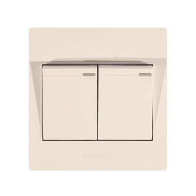 สวิตช์ไฟทางเดียว HACO 2 ช่อง 16A 250V รุ่น M3N-S21