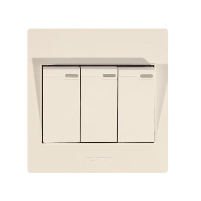 สวิตช์ไฟทางเดียว HACO 3 ช่อง 16A 250V รุ่น M3N-S31