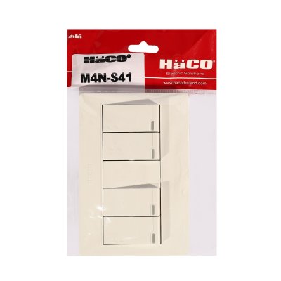 สวิตช์ไฟทางเดียว HACO 4 ช่อง 16A 250V รุ่น M4N-S41