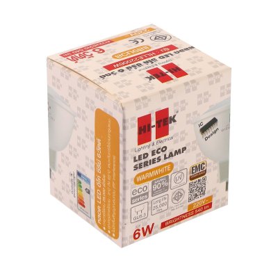 หลอดไฟ LED GU5.3/MR16 NO-DIM แสงนวล HI-TEK รุ่น H271-0049 (6W)