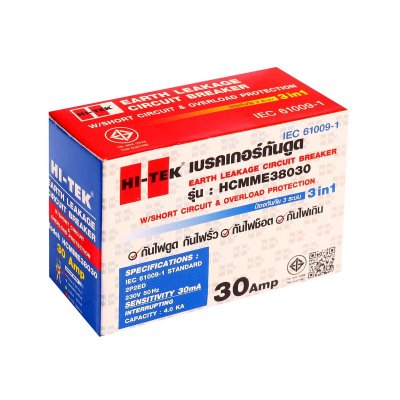 เบรกเกอร์กันดูด 30A HI-TEK รุ่น HTE-38 (HCMME38030)