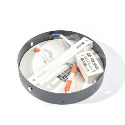 โคมไฟ LED PANEL กลม ติดลอย สีดำ แสงขาว DAY HI-TEK รุ่น H271-0050 (12W/18W)