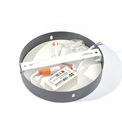 โคมไฟ LED PANEL กลม ติดลอย สีดำ แสงนวล HI-TEK รุ่น H271-0051 (12W/18W)