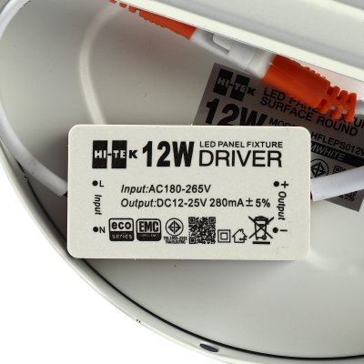โคมไฟ LED PANEL กลม ติดลอย สีขาว แสงนวล HI-TEK รุ่น H271-0055 (12W/18W/24W)