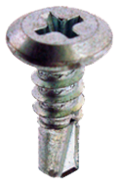 สกรูปลายสว่าน หัวเวเฟอร์ ชุบขาว