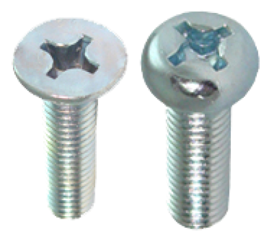 สกรูมิล ชุบขาว/ชุบดำ JP+ (กลมนูน), JF+ (เตเปอร์)