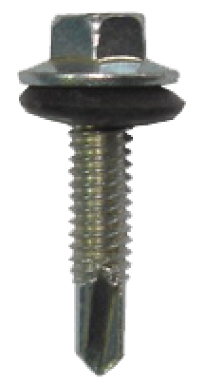 สกรูหัวเหลี่ยมปลายสว่าน เกลียวถี่ (ชุบดาโกไท)