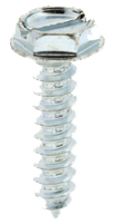 เกลียวเหล็ก หัวเหลี่ยมผ่าติดแหวน HWS (ชุบขาว)