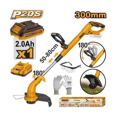 เครื่องเล็มหญ้าสายเอ็น ชุดแบต 2.0AH*1 INGCO รุ่น CGTLI20301