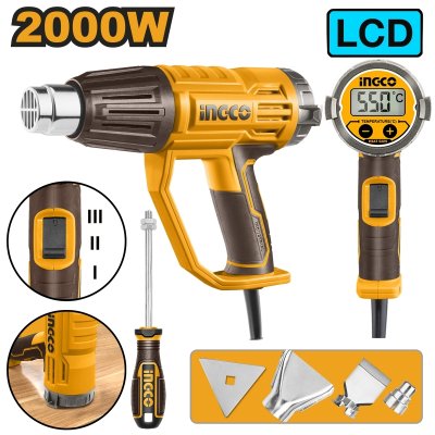 ปืนเป่าลมร้อนไฟฟ้า ดิจิตอล INGCO 220V 2000W รุ่น HG200058
