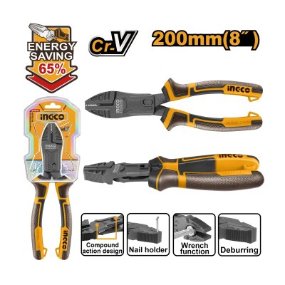 คีมปากจิ้งจก รุ่นประหยัดแรงพิเศษ INGCO รุ่น HCCP58200 (8"/9.5")