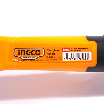 ค้อนหงอน หัวแม่เหล็ก ด้ามไฟเบอร์ INGCO รุ่น HCH81008 (8 ออนซ์)