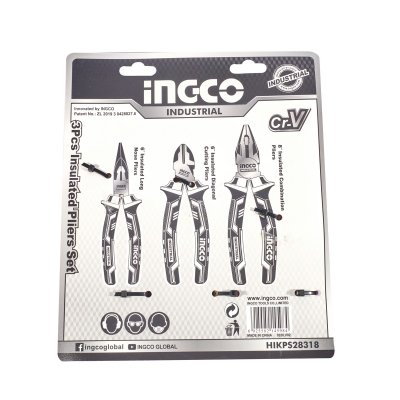 ชุดคีม VDE หุ้มฉนวนกันไฟฟ้า INGCO รุ่น HIKPS28318 (3 ชิ้น)