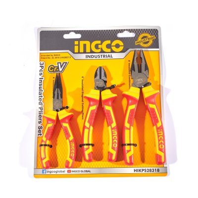 ชุดคีม VDE หุ้มฉนวนกันไฟฟ้า INGCO รุ่น HIKPS28318 (3 ชิ้น)