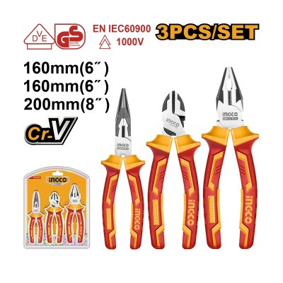 ชุดคีม VDE หุ้มฉนวนกันไฟฟ้า INGCO รุ่น HIKPS28318 (3 ชิ้น)