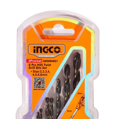 ชุดดอกสว่านเจาะเหล็ก 8ชิ้น INGCO รุ่น AKDB0801