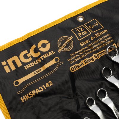 ชุดประแจแหวน INGCO 12 ชิ้น 6-32MM รุ่น HKSPA3142