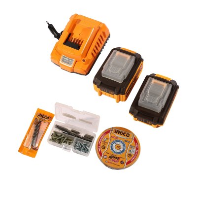 ชุดสว่านกระแทก+เจียร 4" 20V-BL INGCO รุ่น CKLI2027310 (COMBO SET)