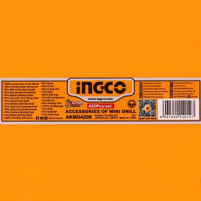 ชุดอุปกรณ์เสริมเครื่องเจียรสายอ่อน 420 ชิ้น INGCO รุ่น AKMG4208