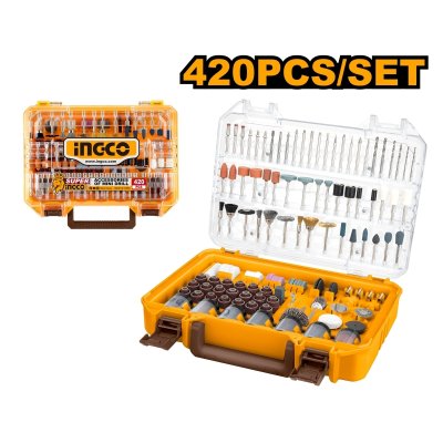 ชุดอุปกรณ์เสริมเครื่องเจียรสายอ่อน 420 ชิ้น INGCO รุ่น AKMG4208