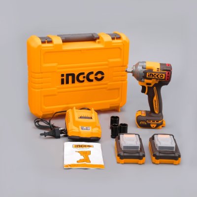บล็อกไร้สาย ชุดแบต 2.0AH*2 INGCO 20V-BL แรงบิด 405N.M รุ่น CIWLI2045