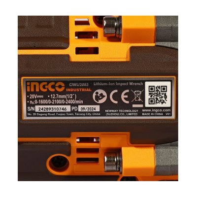 บล็อกไร้สาย ชุดแบต 4.0AH*2 INGCO 20V-BL แรงบิด 850N.M รุ่น CIWLI2085
