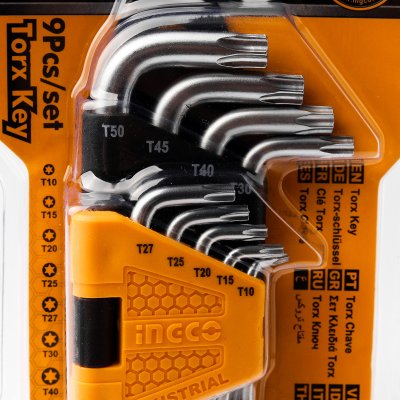 ประแจแอลหัวจีบ (TORX) 9 ชิ้น INGCO รุ่น HHK13091