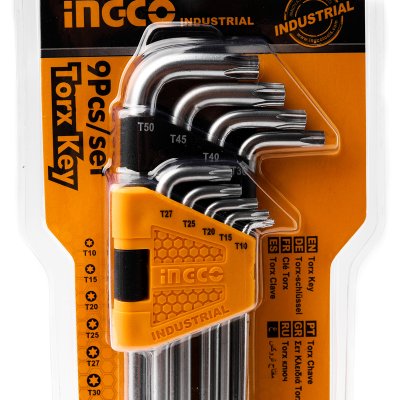ประแจแอลหัวจีบ (TORX) 9 ชิ้น ยาวพิเศษ INGCO รุ่น HHK13092