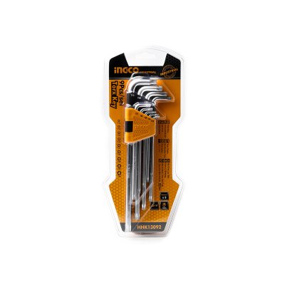 ประแจแอลหัวจีบ (TORX) 9 ชิ้น ยาวพิเศษ INGCO รุ่น HHK13092