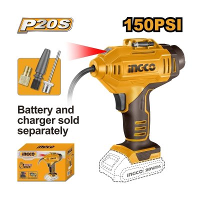 ปั๊มสูบลมไร้สาย 20V 150PSI เครื่องเปล่า INGCO รุ่น CACLI2018