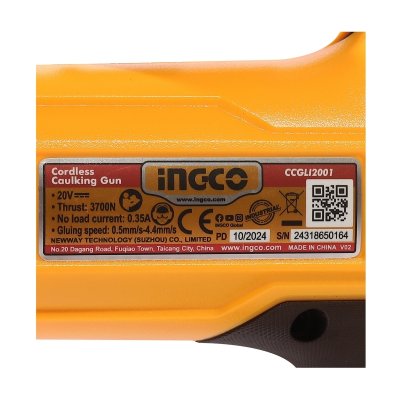 ปืนยิงซิลิโคนไร้สาย 20V เครื่องเปล่า INGCO รุ่น CCGLI2001