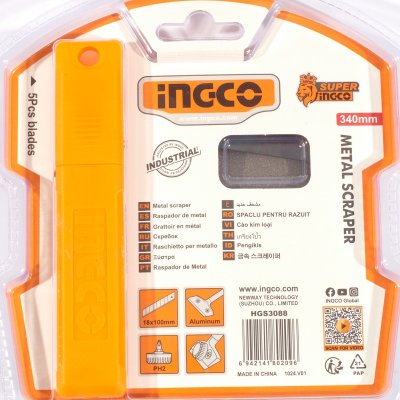 มีดขูดลอก ใบมีด SK5 6 ใบ INGCO รุ่น HGS3088