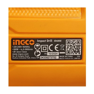 สว่านกระแทกไฟฟ้า INGCO 220V 13มม (1/2 นิ้ว) รุ่น ID6808