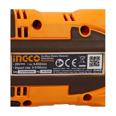 สว่านโรตารี่ไร้สาย 20V-BL 18 มม. INGCO รุ่น CRHLI201881 ชุดแบต 2.0AH