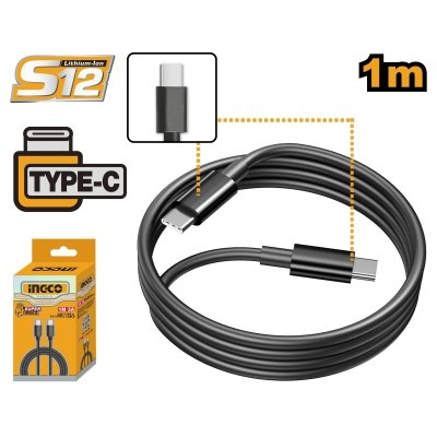 สายชาร์จ USB Type C to C INGCO ยาว 1 เมตร รุ่น IUCC02
