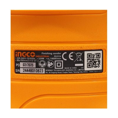 เครื่องขัดกระดาษทราย INGCO 220V รุ่น FS3216 ขนาด 90x180มม.