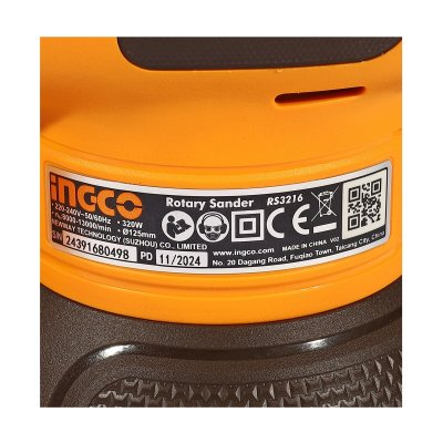 เครื่องขัดกระดาษทรายกลมไฟฟ้า 220V 5นิ้ว 320W INGCO รุ่น RS3216