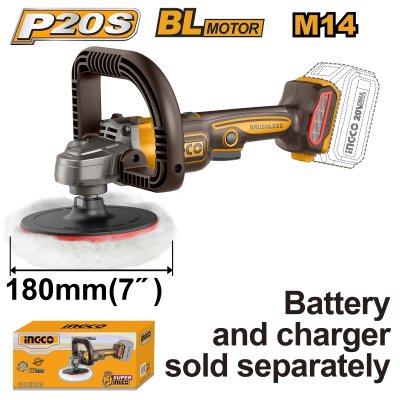 เครื่องขัดเงาไร้สาย 20V-BL 7 นิ้ว เครื่องเปล่า INGCO รุ่น APLI2018