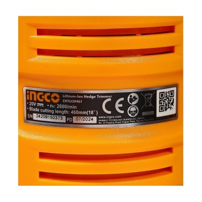 เครื่องตัดแต่งพุ่มไม้ ชุดแบต 2.0AH*1 INGCO 20V รุ่น CHTLI20461